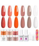 Lavender Violets 12 Pcs Dip Powder Nail Kit Skin Nude White Red Shimmer Orange Colours Dipping Powder Liquid Set with 2in1 Base & Top Coat Activator for French Nail Art Manicure M212 Nude Red - Buy Online on GoSupps.com