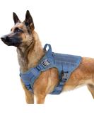 Rabbitgoo No Pull Dog Harness for Medium & Large Dogs | Tactical Vest with Metal Buckle & Handle | Breathable Adjustable Padded Harness - Blue - Buy Online on GoSupps.com