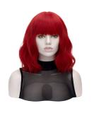 Red Wig with Bang | Qaccf Short Wavy Synthetic Bob for Women - Realistic Halloween Costume Accessory - Buy Online on GoSupps.com