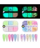 Luminous Nail Powder & Glitter - 12 Colors Sequin Nail Art for Stunning Designs | International Shipping Available - Buy Online on GoSupps.com