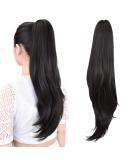 ponytail extension 24 claw clip hair extensions ponytail Long straight hair Hair Extension Natural Looking Synthetic Hairpiece for Women Natural Black 24-Natural Black - Buy Online on GoSupps.com