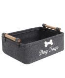 Geyecete Dog Toys Storage Bin - Collapsible Pet Supplies Basket with Wooden Handle - Buy Online on GoSupps.com