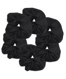 6 Pack Large Black Solid Scrunchies Hair Elastics - Buy Online on GoSupps.com
