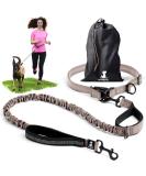 2-in-1 Jogging Line & Dog Leash for Large/Medium Dogs | Double Handle Belly Belt Leash - Perfect for Walking Jogging & Hiking - Army Green - Buy Online on GoSupps.com