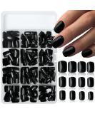 LoveOurHome 360pc Black Acrylic Square Press On Nails - Short Full Cover Fake Nails with Glue Adhesive Tabs for Women & Girls - Buy Online on GoSupps.com