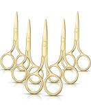 5-Piece Stainless Steel Nose Hair Scissor Set for Facial Grooming - Small Straight Tip Beauty Scissors for Hair, Mustache, Beard, and Eyebrow Trimming (Gold) - Buy Online on GoSupps.com