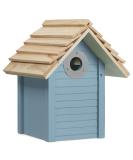 Navaris Wooden Bird House - Garden Nesting Box for Small Birds - Pine Wood Birdhouse - Real Wood Nester Cabin for Robins Blue Tits Sparrows - Blue - Buy Online on GoSupps.com