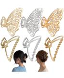 6 Pack Large Metal Hair Claw Clips - Non-slip Butterfly Design Barrette for Thick Hair - Stylish Fashion Accessory for Women and Girls in Bright & Matte Gold/Silver - Buy Online on GoSupps.com