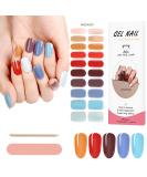 Kalolary 20PCS Nail Adhesive Wrap Nail Gel Polish Strips Full Wraps Nail Polish Stickers Cured Gel Nail Strips Self-Adhesive Gel Nail Wrap Stickers Decals(UV/LED Lamp Required) (Colorful 2) - Buy Online on GoSupps.com