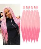 Pre-Stretched 26 Inch Braiding Hair - 6 Packs Yaki Texture Crochet Extensions for Box Braids - Hot Water Setting Synthetic Hair (613-Pink#) - Buy Online on GoSupps.com