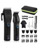 Suttik Professional Hair Clippers & Trimmers Combo Set for Men - Cordless T-Blade Beard Trimmer & Barber Clippers Kit - Black - Buy Online on GoSupps.com