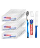 Hotel Toothbrush Set - Travel Toothbrush & Toothpaste Individually Packed for Hotels & Business Trips (25 Sets) - Buy Online on GoSupps.com