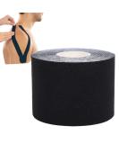 Sports Kinesiology Tape - Elastic Muscle Recovery Bandage 5cm x 5m (Black) | Neuromuscular Support for Injury & Exercise - Buy Online on GoSupps.com