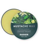 Badger - Mustache Wax, Medium Hold, Natural Mustache Wax, Certified Organic, Styling Facial Hair Wax, Moustache Wax, 0.75 oz 0.75 Ounce (Pack of 1) - Buy Online on GoSupps.com