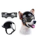 Namsan Anti-UV Dog Glasses & Pet Helmet - Windproof Eye Protection Sunglasses for Small/Medium Dogs - Cool Motorcycle Helmet Black - Buy Online on GoSupps.com