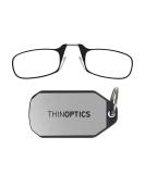 ThinOptics Reading Glasses | Black Frame 2.50 Diopters + Silver Keychain | Lightweight & Portable for International Shipping - Buy Online on GoSupps.com