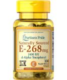Puritan's Pride Vitamin E-400 IU 100 Count - Naturally Sourced for Enhanced Wellness - Buy Online on GoSupps.com