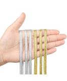 2 Rolls Silver and Gold Elastic Bands for Sewing 1/4 Inch 6 mm by 20 Yard Glitter Braided Ribbon Flat Metallic Elastic Strap Elasticity Knit Cord for Crafting - Buy Online on GoSupps.com