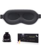 MZOO Luxury Sleep Mask for Back and Side Sleepers - 100% Light Blocking Eye Mask for Women and Men - Zero Eye Pressure 3D Contoured Night Blindfold - Breathable and Soft Eye Shade Cover - Black (Silver Edge) - Buy Online on GoSupps.com