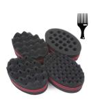 5 Pcs Hair Sponge Set with 1 Pc Hair Pick - Twist, Curl, and Blend - Men and Women - Buy Online on GoSupps.com