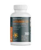Bronson Vitamin D3 5000 IU 1 Year Supply - Muscle & Immune Support - Non-GMO 360 Tablets - Buy Online on GoSupps.com