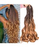 Luoyudu french curly braiding hair 24 inch T4/30 Loose Wavy 8 Pack Bouncy Braiding Hair extensions 75g/Pack French Curly Synthetic Hair Extensions (T4/30) - Buy Online on GoSupps.com