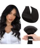 SEGO Tape in Hair Extensions - 100% Remy Human Hair 18 Inch Natural Black Seamless & Soft 50g Pack - Perfect for Women - Buy Online on GoSupps.com