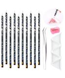 10-Piece Rhinestone Picker Tool Set - Wax Picker Pencil Nail Dotting Applicator Bead Sorting Tray Sharpener and Tweezers for DIY Nail Art - Buy Online on GoSupps.com