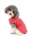 Zunea Striped Dog Shirt for Small Pets - Cool Summer Tank Top Soft Cotton XL Red T-Shirt for Dogs & Cats - Buy Online on GoSupps.com