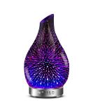 MAXWINER 3D Glass Essential Oil Diffuser - Ultrasonic Aromatherapy with Auto Shut-Off & Timer Setting - 7 Colors LED Lights - 120ml Firework Design - Buy Online on GoSupps.com