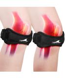 Achiou 2 Pack Patellar Tendon Support Strap, Knee Pain Relief with Silicone, Adjustable Knee Band, Knee Strap for Gym, Running, Hiking, Weight Lifting Black/Knee strap - Buy Online on GoSupps.com