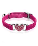 Cobee Bling Heart Cat neck band with bell adjustable kitten neck band with seat belt rhinestone pet collapse for small cats and dogs (rose red) - Buy Online on GoSupps.com