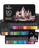 Castle Art Supplies 120 Colored Pencils Set - Professional Quality Soft Core Leads for Artists & Colorists - Presented in Black Tin Box - Buy Online on GoSupps.com