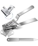 360 Degree Rotary Nail Clippers - Stainless Steel Fingernail Toenail Clipper with Ultra Sharp Blade and Nail File - Easy Grip Nail Cutter for Men and Seniors - Buy Online on GoSupps.com