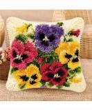 LAPATAIN Latch Hook Kits for DIY Throw Pillow Cover Needlework Cushion Cover Hand Craft Crochet 17X17inch(Color Flower) - Buy Online on GoSupps.com