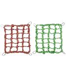 Bohue 2Pcs Colorful Woven Climbing Net Pet Hammock Netting Toy Hanging Hammock Net with 4 Hooks Small Animal Supplies Rope Ladder for Parrot Bird Hamster Squirrel - Buy Online on GoSupps.com