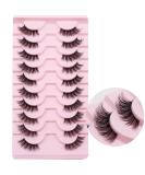 Half Lashes  Lashes Natural Look 10 Pairs Volume Cat Eye Lashes 10mm Wispy Lashes with Clear Band Short False Eyelashes TB02 Half Lashes Clear Band TB02 (6-10mm) - Buy Online on GoSupps.com