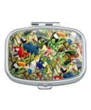 Tropical Birds Parrot Macaw Toucan Pattern Pill Case | Unique Trinket Gift Box | International Shipping - Buy Online on GoSupps.com
