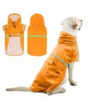 Petcute Dog Rain Coat - Waterproof & Windproof Jacket for Small Medium & Large Dogs | Reflective Stripes & Adjustable Design - 2XL Orange - Buy Online on GoSupps.com