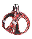 Heele Dog Harness for Small & Medium Dogs | Adjustable Soft Mesh Reflective & Breathable - Plaid Red 2XS - Buy Online on GoSupps.com