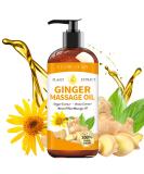 Ginger Oil Massage Therapy - Lymphatic Drainage & Sore Muscle Relief | Natural Ginger Body Oil with Arnica - Warming Soothing Gua Sha Massage Oil - Buy Online on GoSupps.com