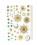 Allydrew Large Metallic Gold Silver Black Body Art Temporary Tattoos - Sun Moon Stars - Buy Online on GoSupps.com