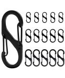 15 Pack Mini S Carabiner Hooks - Metal Double Carabiners for Outdoor Camping & Hiking - 50mm/40mm/30mm - Black - Buy Online on GoSupps.com