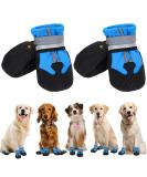 4 Pieces Dog Boots Paw Protector Waterproof Dog Shoes with Reflective Straps Adjustable Washable Non-Slip Dog Shoes Dog Boots for Injured Paws Blue Outdoor Paw Protectors Dog Shoes for Large Dogs(L) L Blue - Buy Online on GoSupps.com
