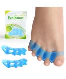 Bukihome Toe Separators - 4 Pair Soft Gel Toe Spacers for Bunions Plantar Fasciitis Relief | Therapeutic Foot Pain Solution for Women & Men (Blue Medium - Buy Online on GoSupps.com