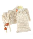 Soap Pouch 4-Pack | Natural Cotton & Sisal Soap Saver Bags | Eco-Friendly Travel Essential | Plastic-Free Soap Net for Foaming Drying & Massage - 5.5x3.34 in - Buy Online on GoSupps.com