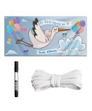 160 x 70 cm large stork banner set for birth weatherproof clattering stork banner blue - Buy Online on GoSupps.com