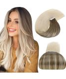 LAAVOO Real Hair Tape Extensions - Balayage Blonde #8/59 30cm 20PCS Remy Double-Sided Invisible Light Brown Ombre - Shop Internationally - Buy Online on GoSupps.com