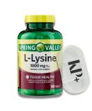 Buy Spring Valley L-Lysine 1000 mg - Amino Acid Supplements | 100 Tablets + Free Pill Case - International Shipping Available - Buy Online on GoSupps.com