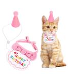 Kaket Cat Birthday Outfit Puppy Birthday Bib Small Dog Birthday Party Hat Dog Birthday Bandana Pet Birthday Accessories (Pink) - Buy Online on GoSupps.com